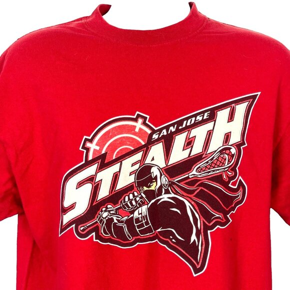 San Jose Stealth NLL Lacrosse SGA Towel + Mens T-Shirt size Large w/Fade 2004-09 - Picture 2 of 9